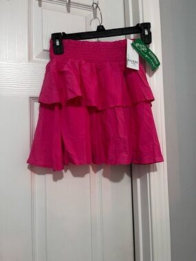 GUESS Hot Pink Ruffled Mini Skirt